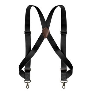 Suspenders Heavy Duty Trucker Suspenders for Men Work 3.5cm Wide X-Back with 2 Side Clips Hooks Adjustable Elastic Big Tall Trouser Braces 230314