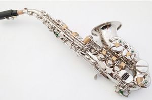 Instrumentos musicales de saxofón soprano curvado plano Suzuki B con boquillas, cañas, guantes. Estuche de regalo, envío gratis