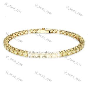 Swarovskis Bracelet Designer Jewels de qualité originale Femme Femme Single Row Diamond avec éléments Crystal Simple et méticuleux 0381