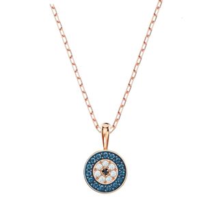 Swarovskis Collier Designer De Luxe Mode Femmes Original Qualité Nouveau Rond Oeil Du Diable Petit Cygne Élément Cristal Collier Chaîne Cadeau Pour Petite Amie