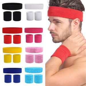 3Pcs Stretchy Elastic Sports Headbands for Men and Women, Outdoor Sports Sweat Headband, Wristband, Gym Running Tennis Headwrap