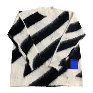 suéter suéter para hombre suéter de diseñador mujeres polo suéter mohair lana de lujo algodón Diseño de paso de cebra suéter ropa de calle precio al por mayor