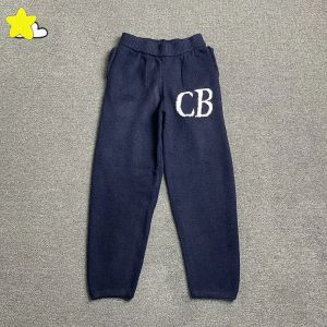 Pantalones de chándal Black Blackish Verde Casual Fashion Cole Buxton Sweater Men Women 1: 1 Etiquetas Classic CB Logo Jacquard Knit Pants de gran tamaño