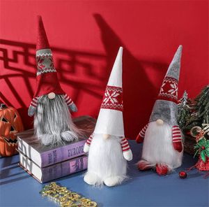 Ornements de gnome de Noël suédois Poupées scandinaves en peluche Père Noël Poupées sans visage de Noël Thanksgiving Winter Holiday Table Decor dd799