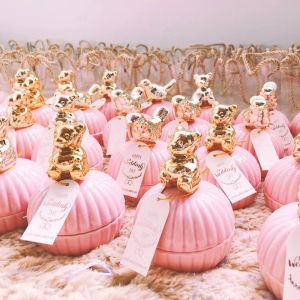 Sac à bonbons de mariage doux Favors de mariage romantique Boîte-cadeau Fonction Favoule Pink Sacs Mariage Bridesmaid Gift Bijoux Stockage