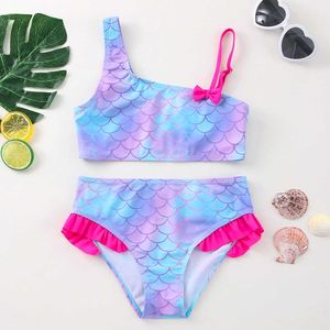 Maillots de bain Nouveau 2022 Maillots de bain pour enfants Maillot de bain deux pièces Flamingo pour les filles 2022 Ensembles de bikini d'été Maillot de bain pour enfants Belle maillots de bain HKD230628