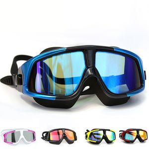 Lunettes de natation confortables en Silicone, grand cadre, Anti-buée, UV, masque de natation pour hommes et femmes, étanche, Sports nautiques