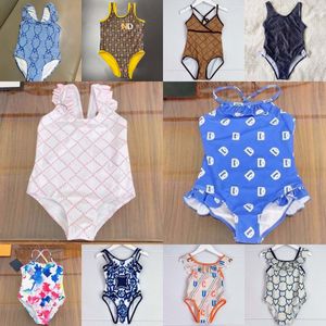 Maillot de bain une pièce à rayures d'été mignon enfants tête à carreaux motif fille maillot de bain ensemble mode vêtements confortables bikinis pour enfants A4Qh #