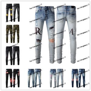 Novedades amirs Hombre Diseñador de lujo Denim púrpura AM2 Jeans Agujeros AM Pantalones amari Jean COOLGUY Biker amirly amirirlies Pantalones Hombre imiri Ropa Tiger logo 24