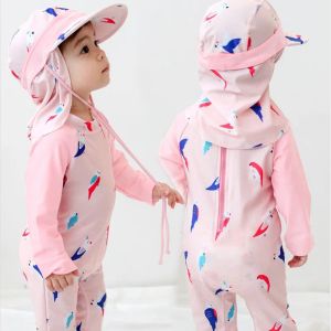 Trajes de baño Niños Trajes de baño para niños Trajes de baño para nadar Baño con protección solar Traje de baño para niños y niñas Traje de baño lindo y encantador de color rosa Traje de baño de manga larga