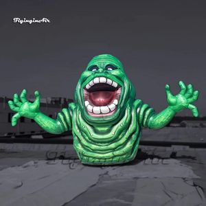 Swings 4.5m (15 pies) Pantero de miedo grande inflable Slimer Ghostbusters Ghost personaje Aire Aire Air Monster verde para decoraciones de Halloween