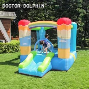 Columpios Gorilas inflables Dr. Dolphin Nuevo tema de globo aerostático para niños Casa de rebote inflable con tobogán Travieso para interiores y exteriores
