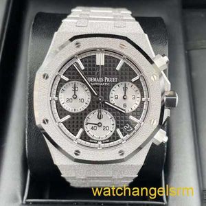 Swiss AP Wrist Watch Royal Oak Series 26239BC Platinum Frost Gold Black Plate Mens Fashion Loisure Sports Back Transparent Mécanique