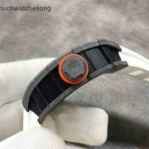 Relojes de lujo suizos Richadmills Reloj de reloj mecánico Mechón de fibra de carbono de la pulsera con la banda de goma de movimiento importado totalmente automático si 29yn