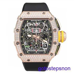 Swiss Made RM Wrist Watch RM11-03 Chaîne de chaîne de diamants d'origine Chronographe 18K Rose Gold Diamond Set