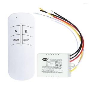 Interruptor 2 uds 3 puertos Control remoto inalámbrico ON/OFF 220V lámpara luz Digital transmisor receptor de pared