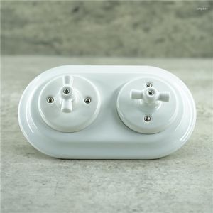 Switch European Ceramic Wall Lampe Smart Light Knob Outlet 240V 10A Montage ￠ chasse d'eau pour d￩coration domestique