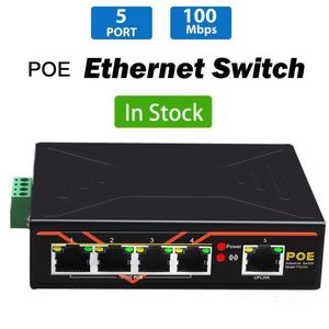 Commutateurs 5 Port Industrial Ethernet Switch 48V 10 / 100Mbps Réseau Poe Din Type de rail RABST