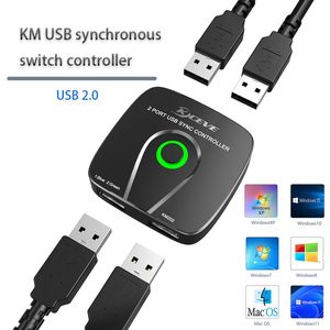 Commutateurs KM USB Synchronous Switch Controller Support Windows Linux Android Plug et lecture KVM Swither USB Hub partager USB Keyboard Mouse