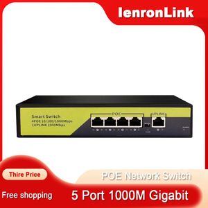 Interrupteur Switch Poe Gigabit IenronLink Link 04G10GB 5 Port 100/1000Mbps Fast Ethernet PoE Switch avec une alimentation VLAN pour la caméra