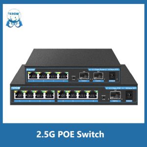 Switches Terow 2.5G Poe Switch 2.5G Network Ethernet Switch 4 Puerto 8 Puerto Lan Hub Hub sin ventilador AI WTD WTD Plug and Play para el enrutador Wifi