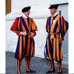 Switzerland Soldiers Cosplay Costume Papal Swiss Guard Uniform Carnival costume305n
