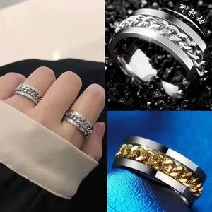 Bague ouvre-bouteille pivotante pour hommes et femmes, personnalité, amoureux de la tendance, bague de Couple en acier inoxydable, vente en gros