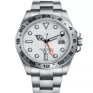 SX Asia – montre GMT pour hommes, 42mm, cadran blanc et noir, aiguille Orange, en acier inoxydable, Explorer, mécanique et automatique, 213H, 216570