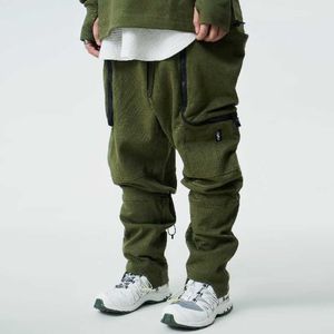 Effet symbiotique pantalon cargo en coton pantalon à tricoter larges poches latérales techwear esthétique streetwear harajuku X0723