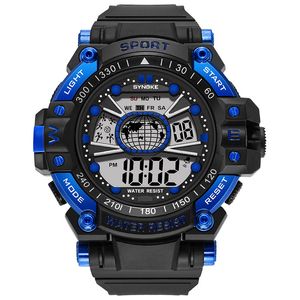 Reloj Digital deportivo SYNOKE para hombre, relojes militares impermeables para hombre, reloj despertador para hombre, reloj de pesca 2022 con diseño de fútbol terrestre, reloj de pulsera