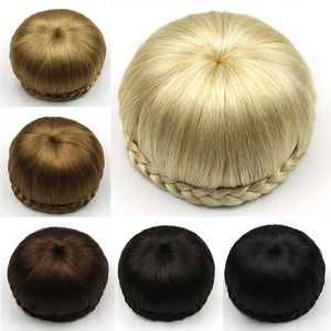 Chignon synthétique tressé à Clip, simulant une Extension de cheveux humains, chignon pour femmes, outils de coiffure, 80g, SP-002