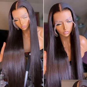 Synthetic Wigs 360 Lace Frontal Straight Human Hair Brazilian 28 30 Inch Front Closure Wig For Women Drop Delivery Products Dhfb3