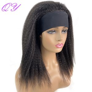 Perruques Synthétiques Africain Droite Bandeau Naturel Noir Longueur Moyenne Coiffure Femmes Perruque Afro Crépus Partie Libre Usure Quotidienne Dames Cheveux 230425