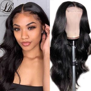 Perruques synthétiques Body Wave Lace Wigs Synthétique Long Wavy 13x4 Perruque Middle t Part Fibre Résistant À La Chaleur 613 /highlight /ginger 230227