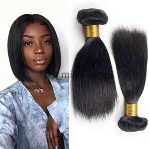 Perruques synthétiques Bundles droits d'os Bundles de cheveux humains non transformés Cheveux vierges 3 faisceaux courts brésiliens tissage droit cheveux x0823