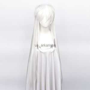 Perruques synthétiques inuyasha Sesshoumaru Cosplay Wigs 100cm de long White Styled Costum Synthetic Cosplay Costume Costume Costume + A Wig Cap HKD230818