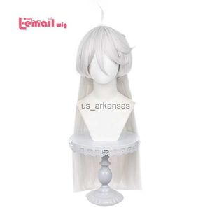 Perruques synthétiques L-Email Wig Synthetic Hair Anime Miorine Rembran Cosplay Wig 80cm Long Silver Miorine Rembran Cosplay Wigs Wig résistant à la chaleur HKD230818