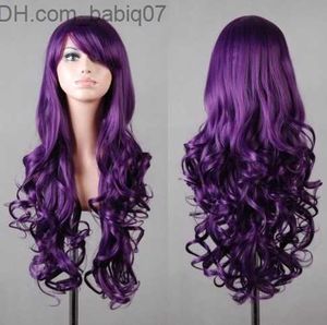 Pelucas sintéticas Multicolor Mujeres baratas Peluca de pelo sintético Moda Anime Pelo resistente al calor 80 cm Largo ondulado Cosplay Pelucas para fiesta de Halloween Nightchlub Z230731