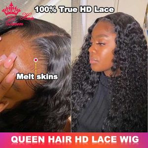 Perruques synthétiques Queen Hair Deep Wave Real HD Lace Wig 13x6 13x4 Full Frontal 4x4 5x5 6x6 HD Closure Wig 100% cheveux bruts humains, pre-plucked Lace Wig 240328 240327