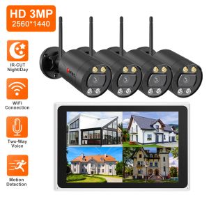 Système 3MP WiFi Camera Kit Video Subselance Camera avec WiFi Tuya Security Camera System 8ch NVR Video Recorder Video Home