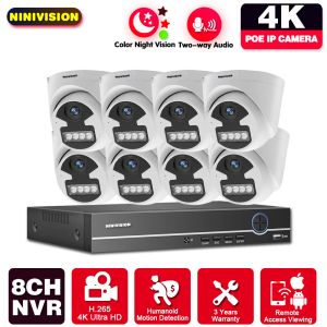 Système 4K CCTV Camera Security System Kit Système pour la maison 8ch 16ch NVR 8MP SET TWOISSEZ AUDIO VIDÉO VIDEO