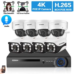 Système 4K POE CCTV Camera Security System System P2P XMEYE 8MP 8CH NVR SYSTÈME SÉMISSANCE FACE DÉTECTION IP DOME DOME CAMER