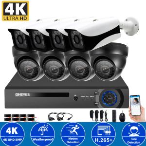 Système 4K Ultra HD CCTV AHD DVR Kit 8ch 4k AI Face Detection BNC Sécurité Caméra vidéo Système de surveillance