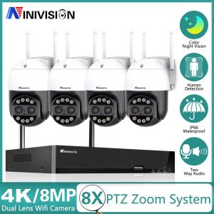 Système Système de caméra de surveillance vidéo XMEYE XMEYE avec kit WiFi NVR sans fil 8MP Dual Lens Camera Home Outdoor CCTV Security Camera Set