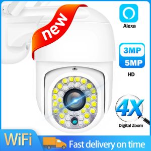 Système Caméra de surveillance 5MP avec WiFi 3MP Outdoor Camera Mini 1080p CCTV Sécurité Caméra Home Protection Video Camera Street Camera Alexa