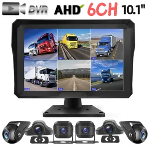 Système 6CH 10,1 pouces Screen tactile Car / RV / bus / camion AHD Monitor Système Véhicule CCTV CAMER
