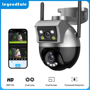 Système 6MP Double Lens PTZ WiFi Outdoor 10x Zoom Couleur de caméra Night Vision CCTV Sécurité Cameras Auto Tracking ICAM365