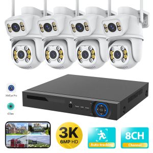 Sistema 6MP HD PTZ POE Cámara IP IP al aire libre Kit NVR NVR SEGURIDAD CÁMARA DE VISIÓN Sistema de vigilancia H.265 Mini P2P Video CCTV Camera