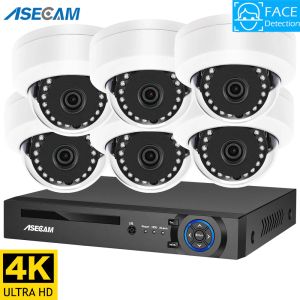 Sistema 8MP 4K Detección Cámara de seguridad Sistema Poe NVR Kit CCTV Video Record Dome Home Ai Cámara de vigilancia humana XMEYE
