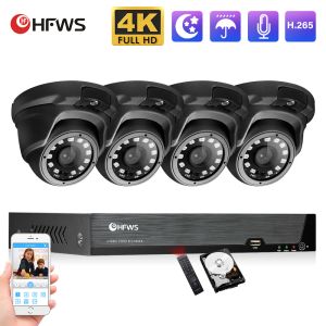 Système 8MP POE Sécurité Camerie Système Enregistreur vidéo Kit de caméra de surveillance 8ch NVR CCTV extérieur pour la maison